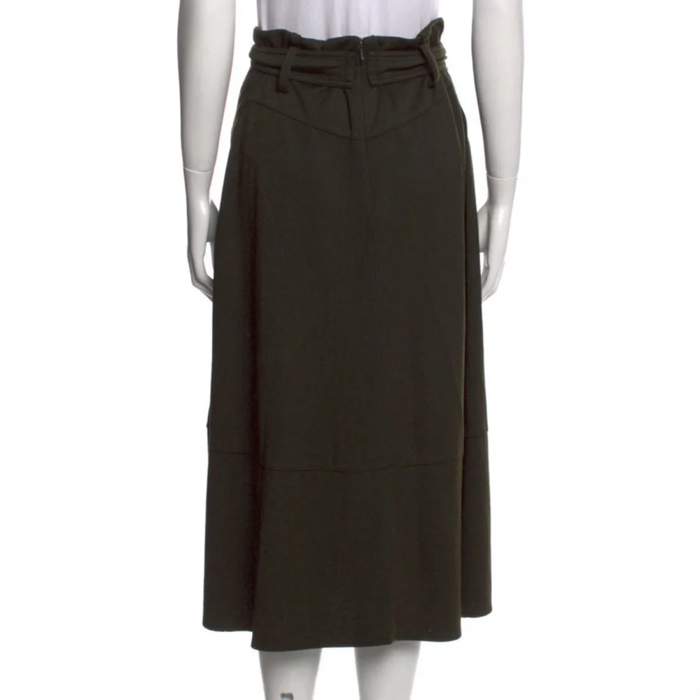 Vince Olive Green Wool Blend Midi Skirt